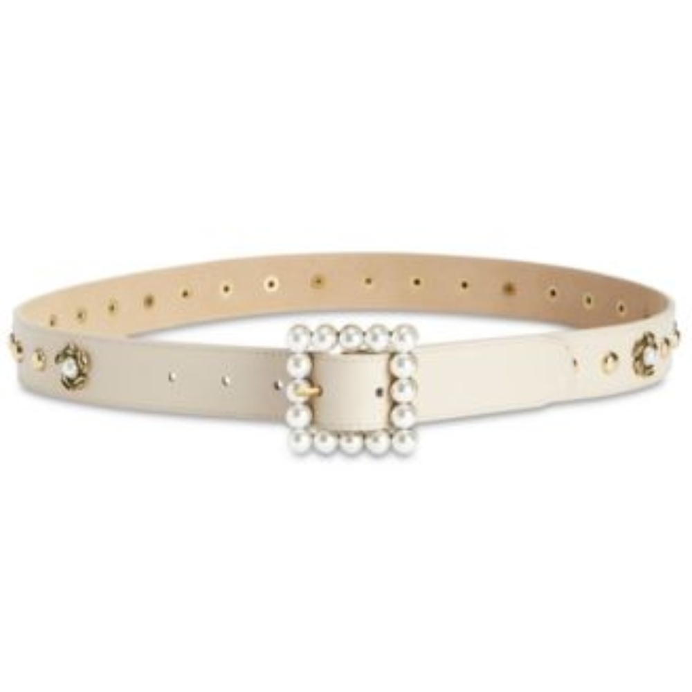 3 for $20 Steve Madden Tan Imitation Pearl  Belt